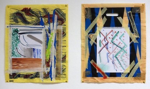 LEFT: GATE/D. PAINTING, RIGHT: K.N.U.STAIRS/D. PAINTING by Mickael Marman